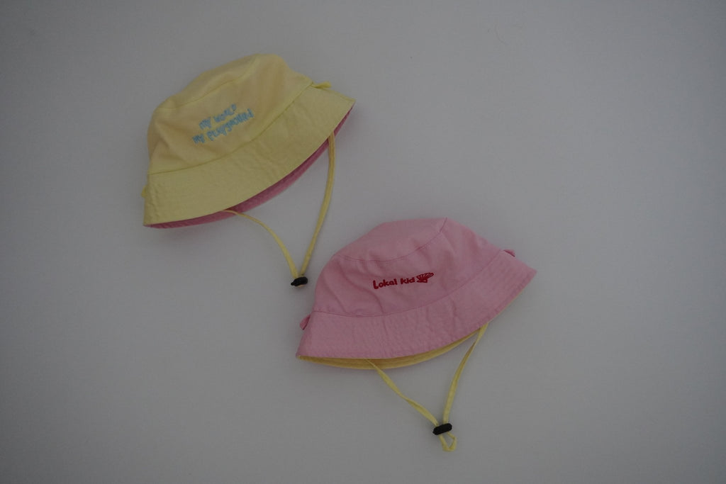 My World Reversible Bucket Hat Pink/Yellow - LOKAL FOLK