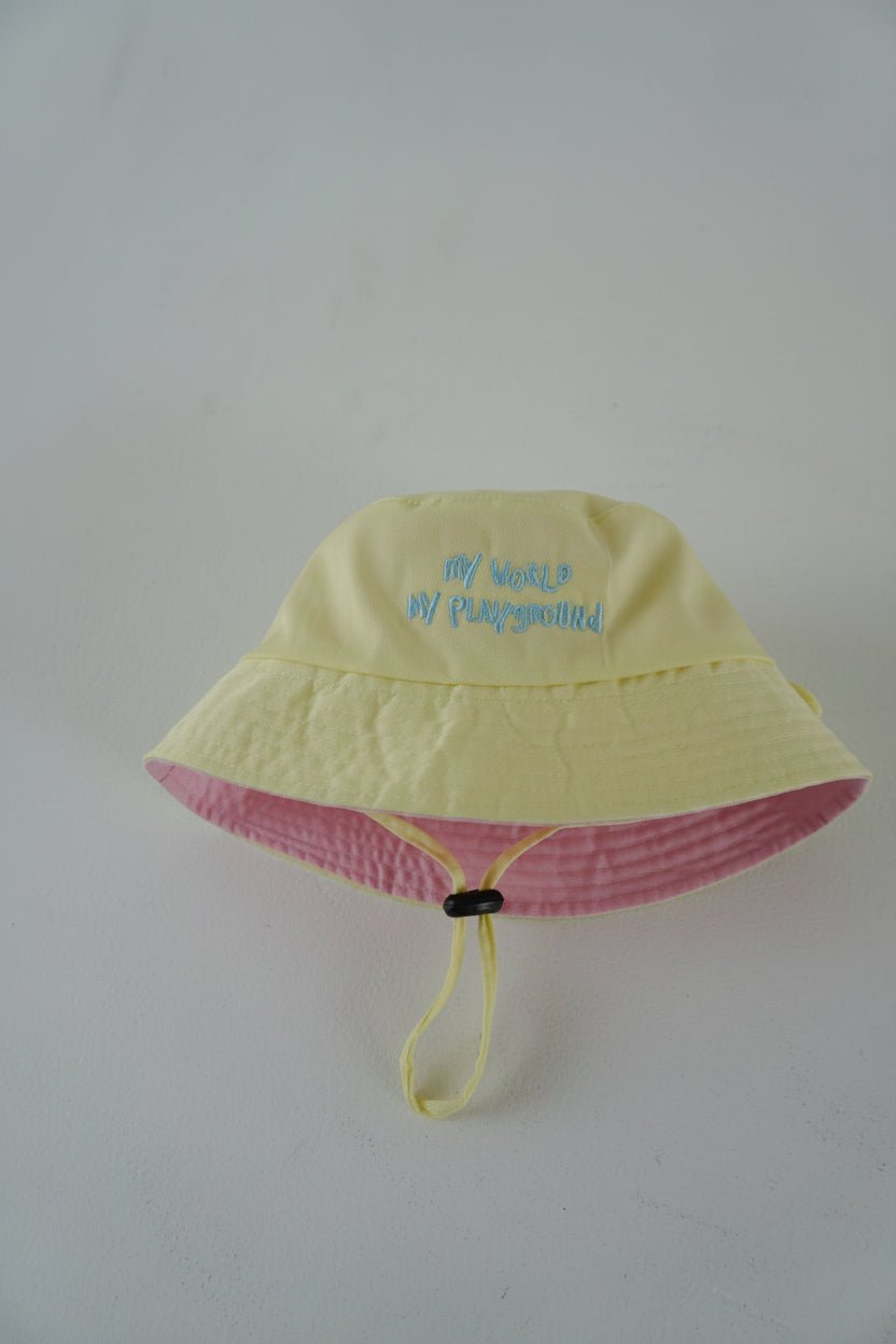 My World Reversible Bucket Hat Pink/Yellow - LOKAL FOLK