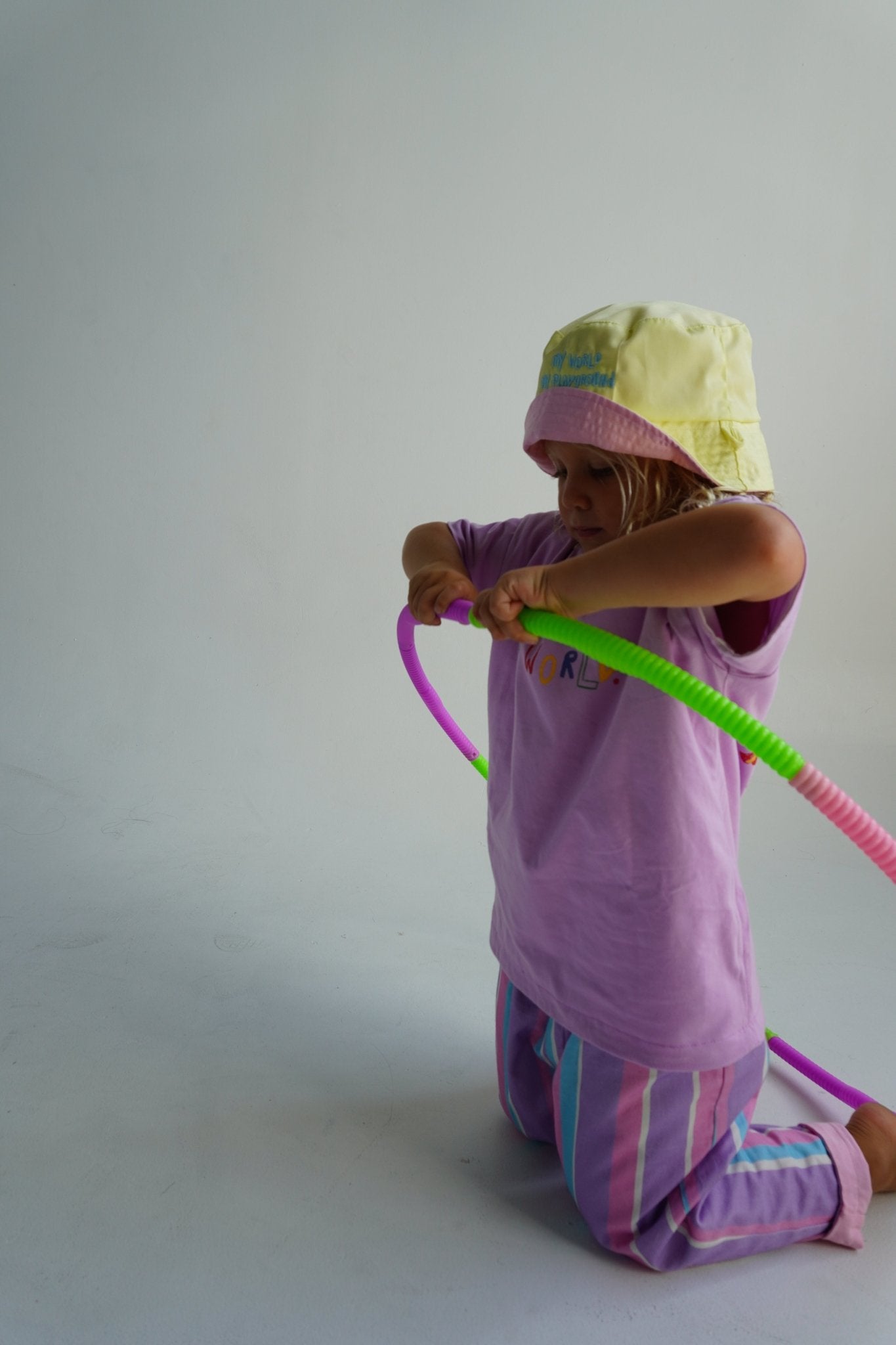 My World Reversible Bucket Hat Pink/Yellow - LOKAL FOLK