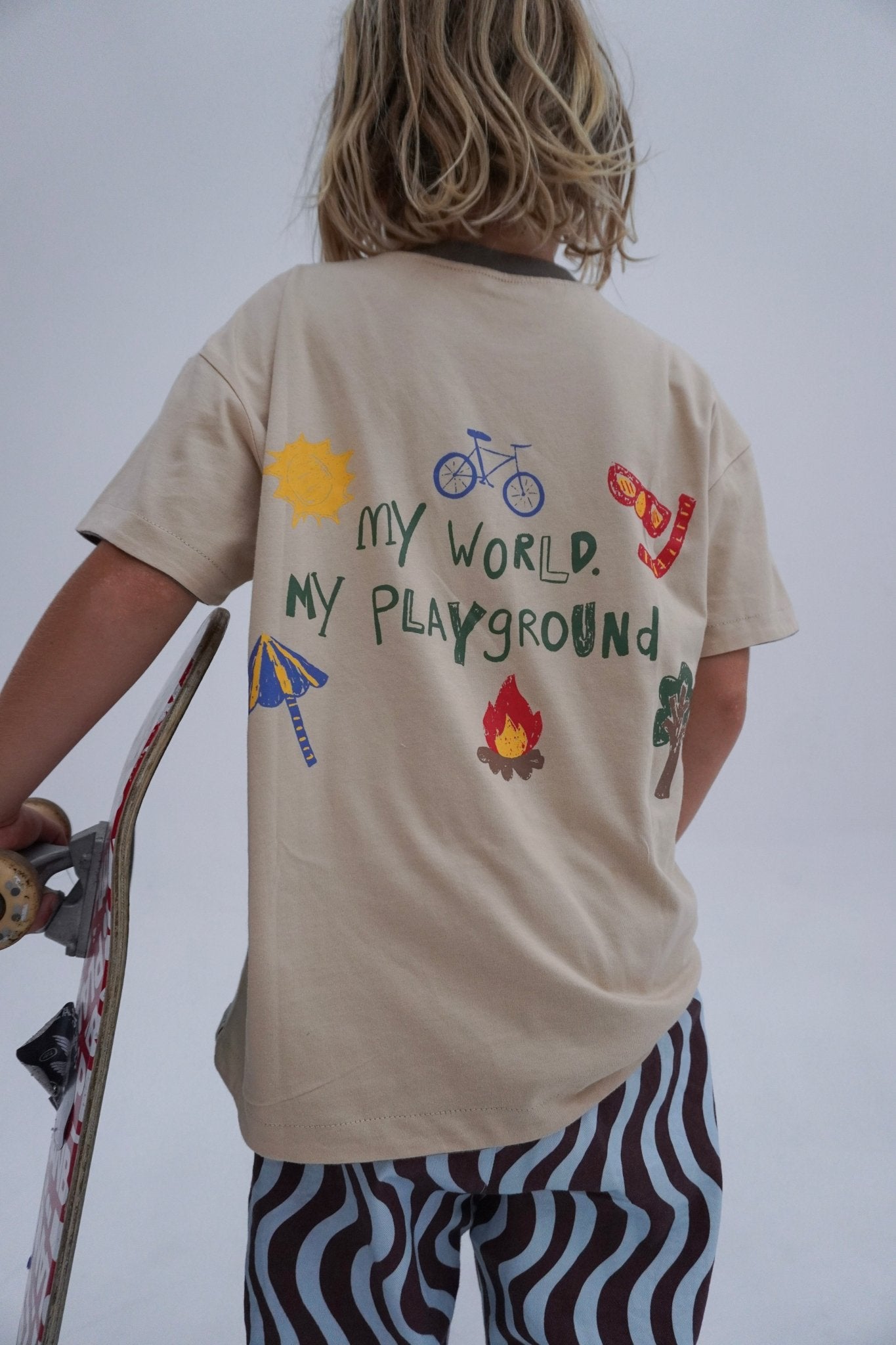 My World Reversible Tee Charcoal/Sand - LOKAL FOLK