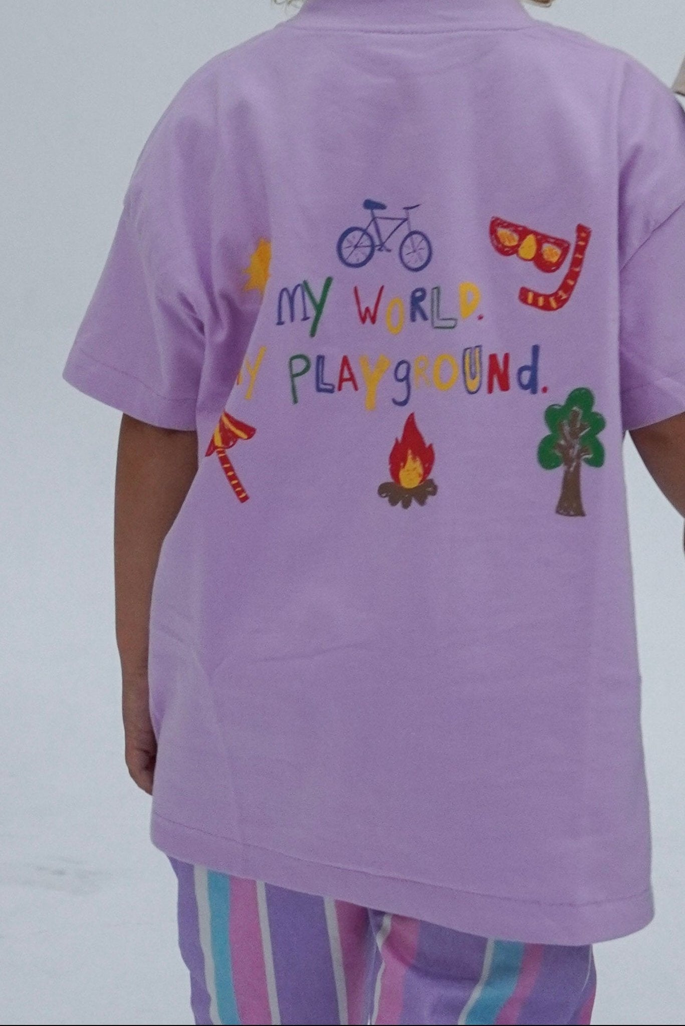 My World Reversible Tee Lilac Sugar - LOKAL FOLK