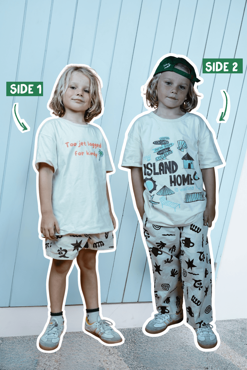 Traveller Tee White/Sugar – Reversible (Two tees in one) - LOKAL FOLK